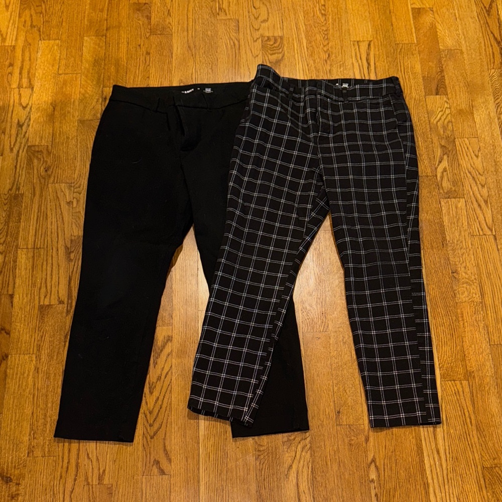 Old Navy Black and Plaid High-Rise Pixie Pants